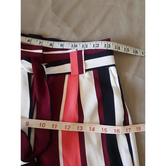 Express Womens Pants Ankle High Rise Sz 0 R Striped Trousers Funky chic outfit - Picture 11 of 14